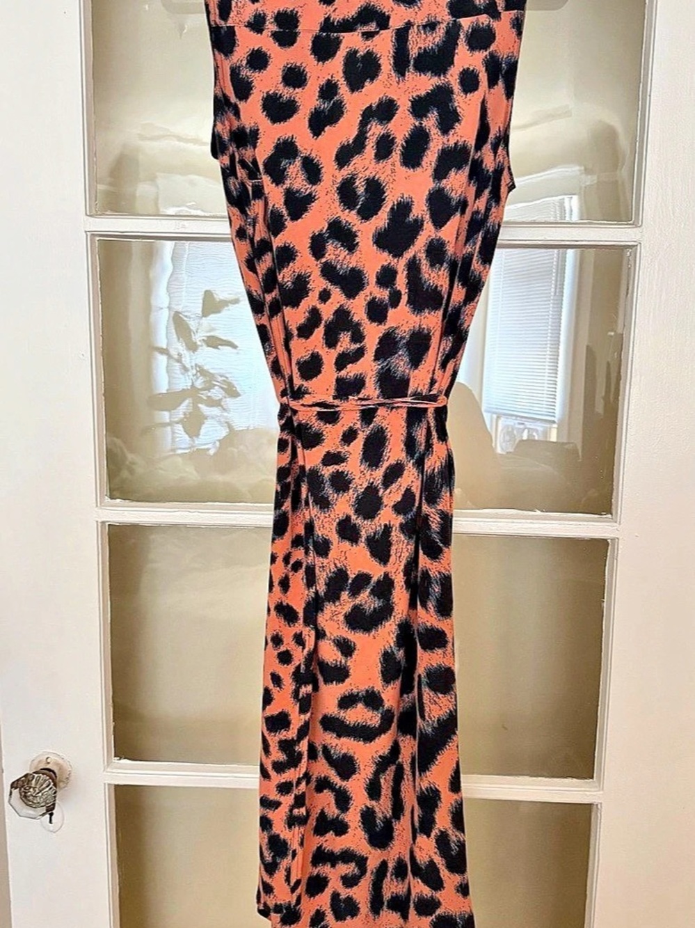 Equipment Sleeveless Leopard Silk Shirt Dress Pink & Black XS - Picture 3 of 5